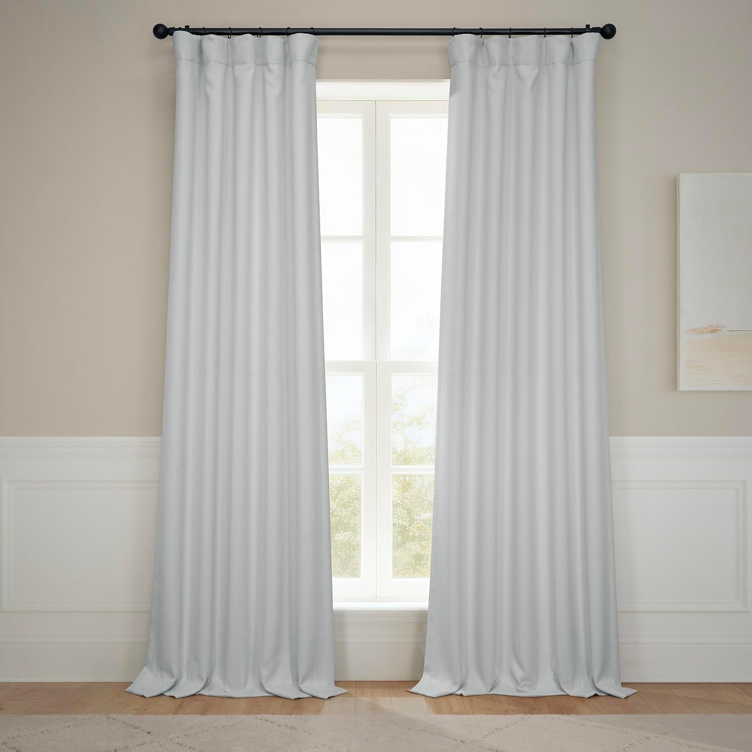 Half Price Drapes Faux Linen Room Darkening Curtain Panels