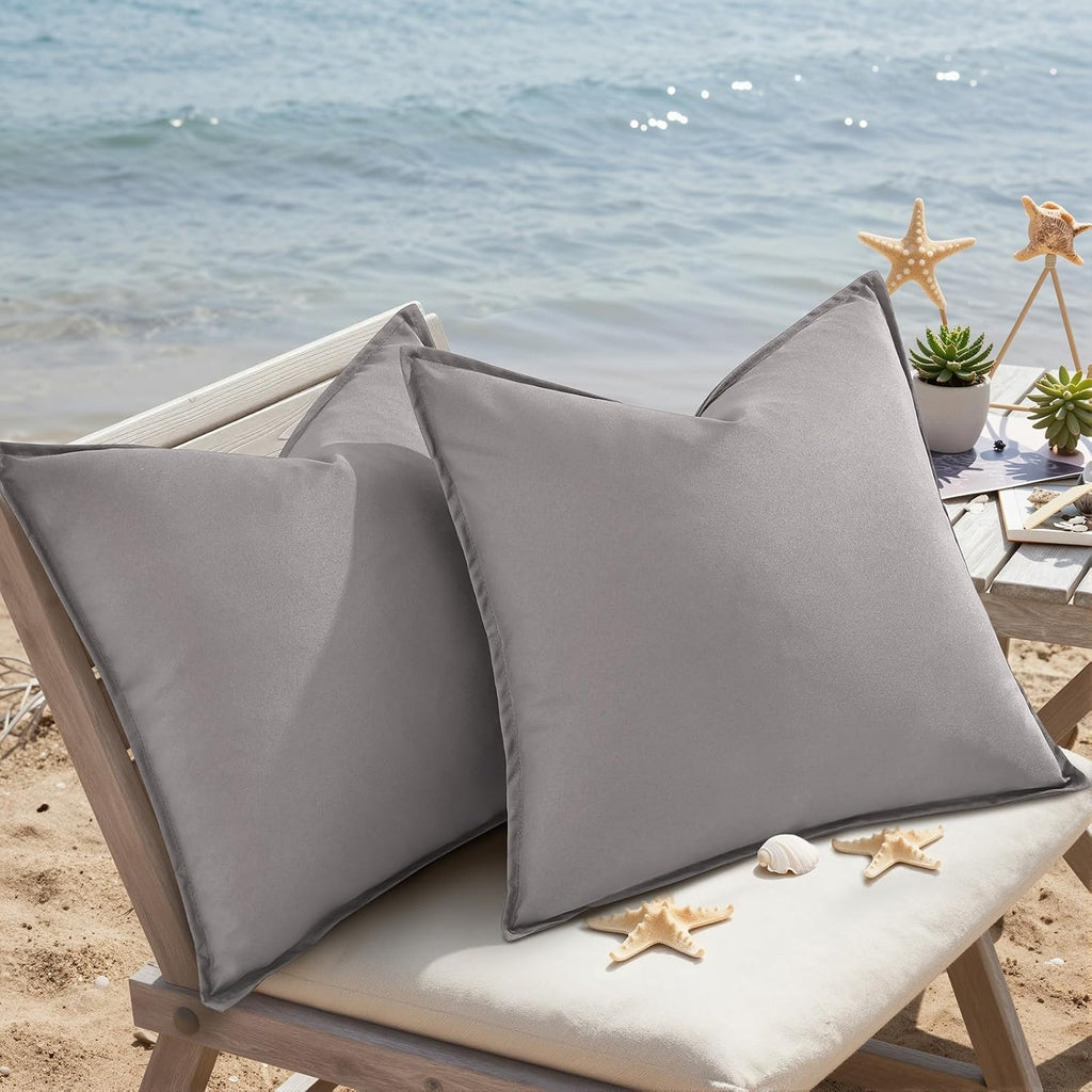 Waterproof Linen Throw Pillow Covers Set of 2