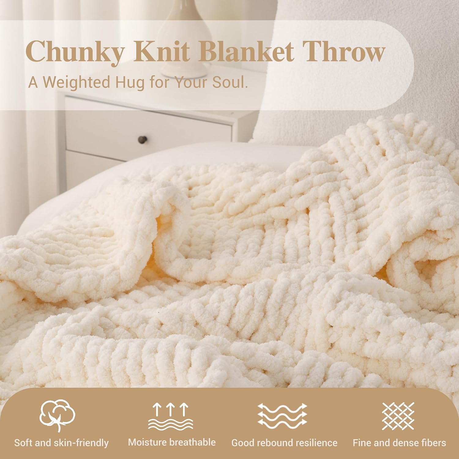 Chunky Knit Throw Blanket