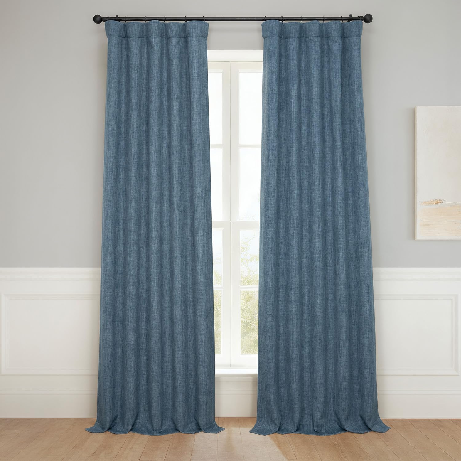 Half Price Drapes Faux Linen Room Darkening Curtain Panels