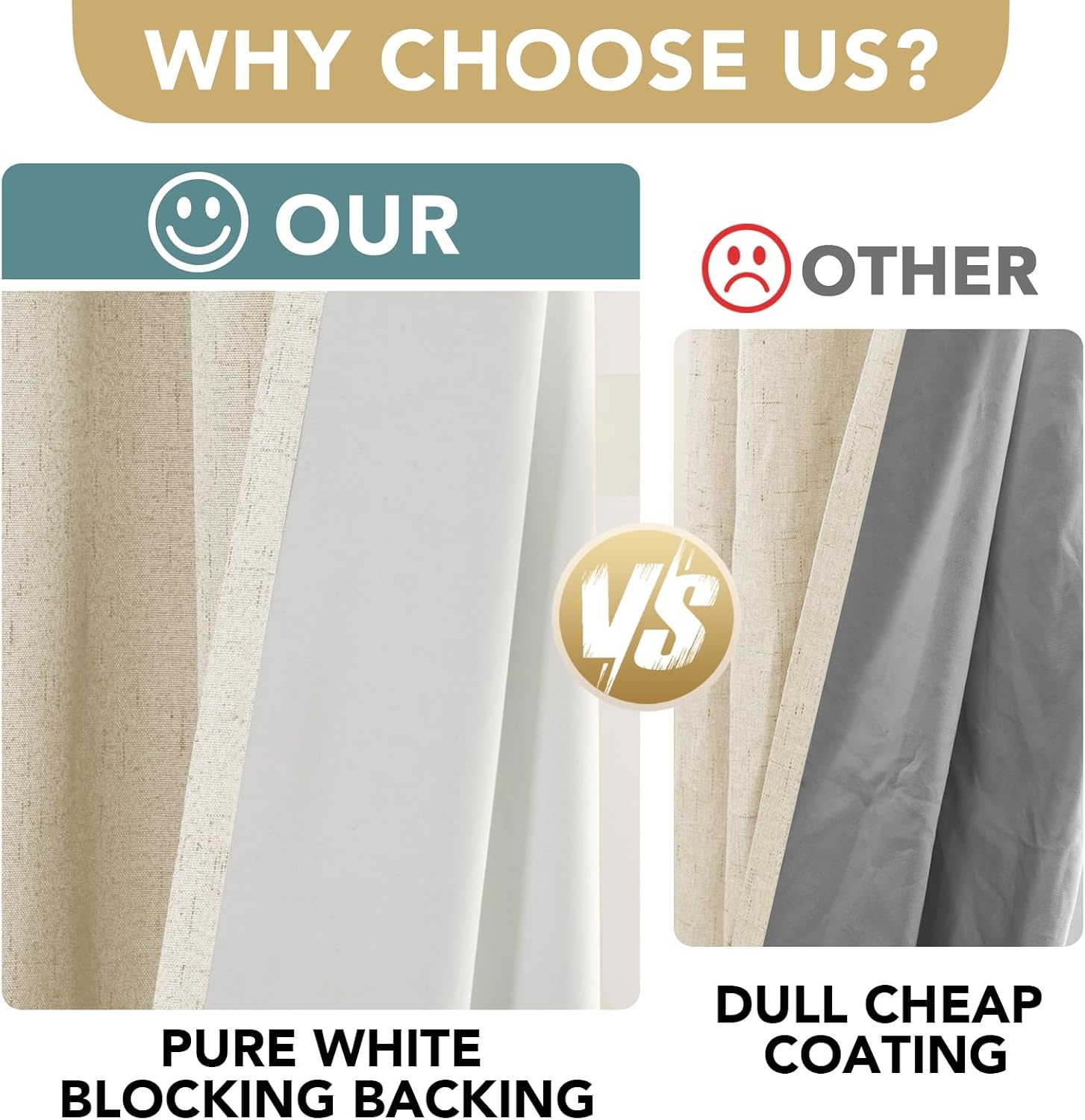 Linen Look Blackout Curtain Panels