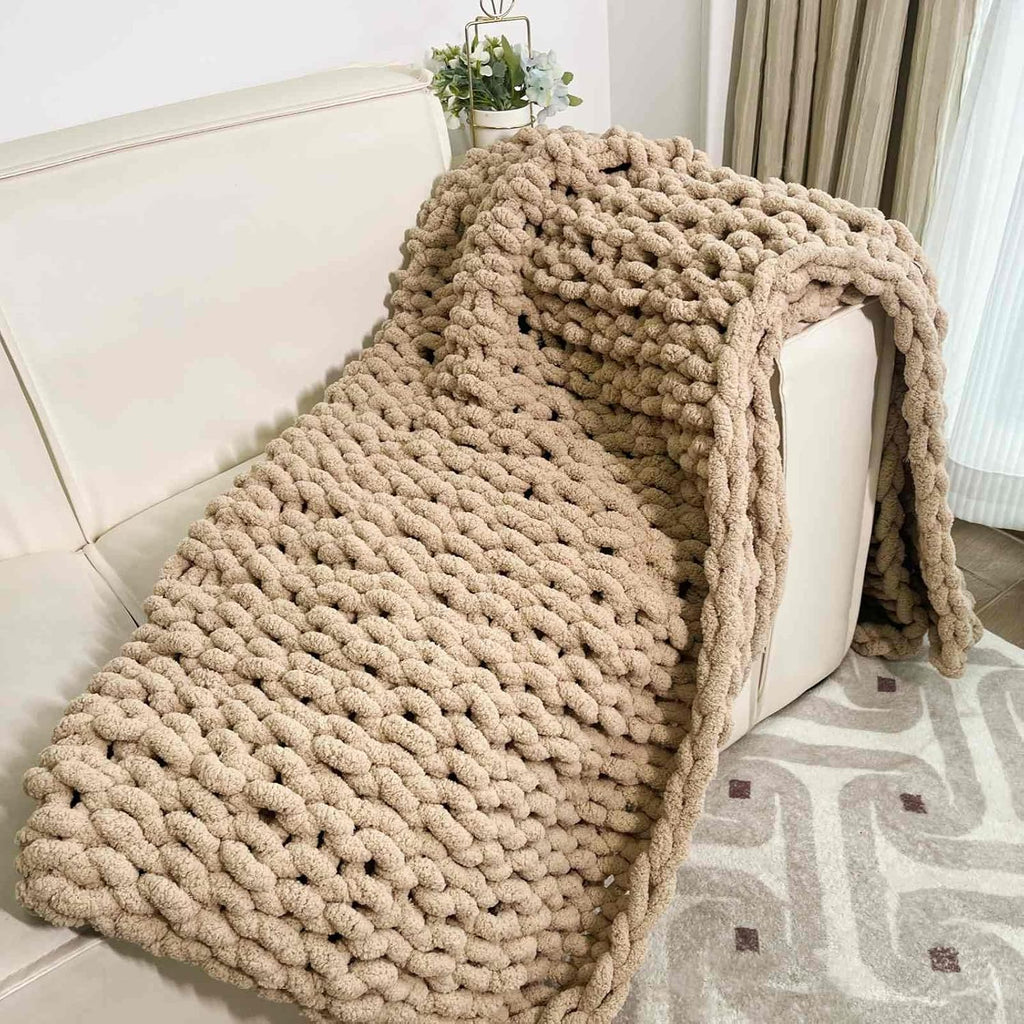 Knit Chenille Throw Blanket