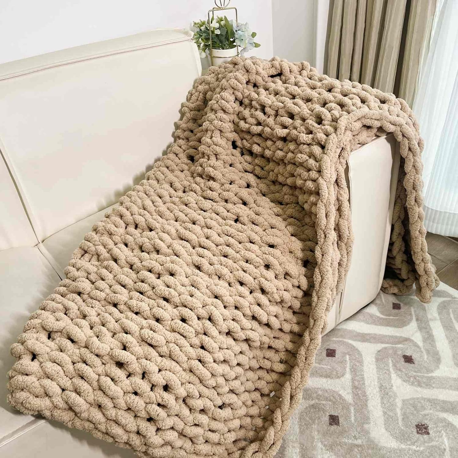 Knit Chenille Throw Blanket