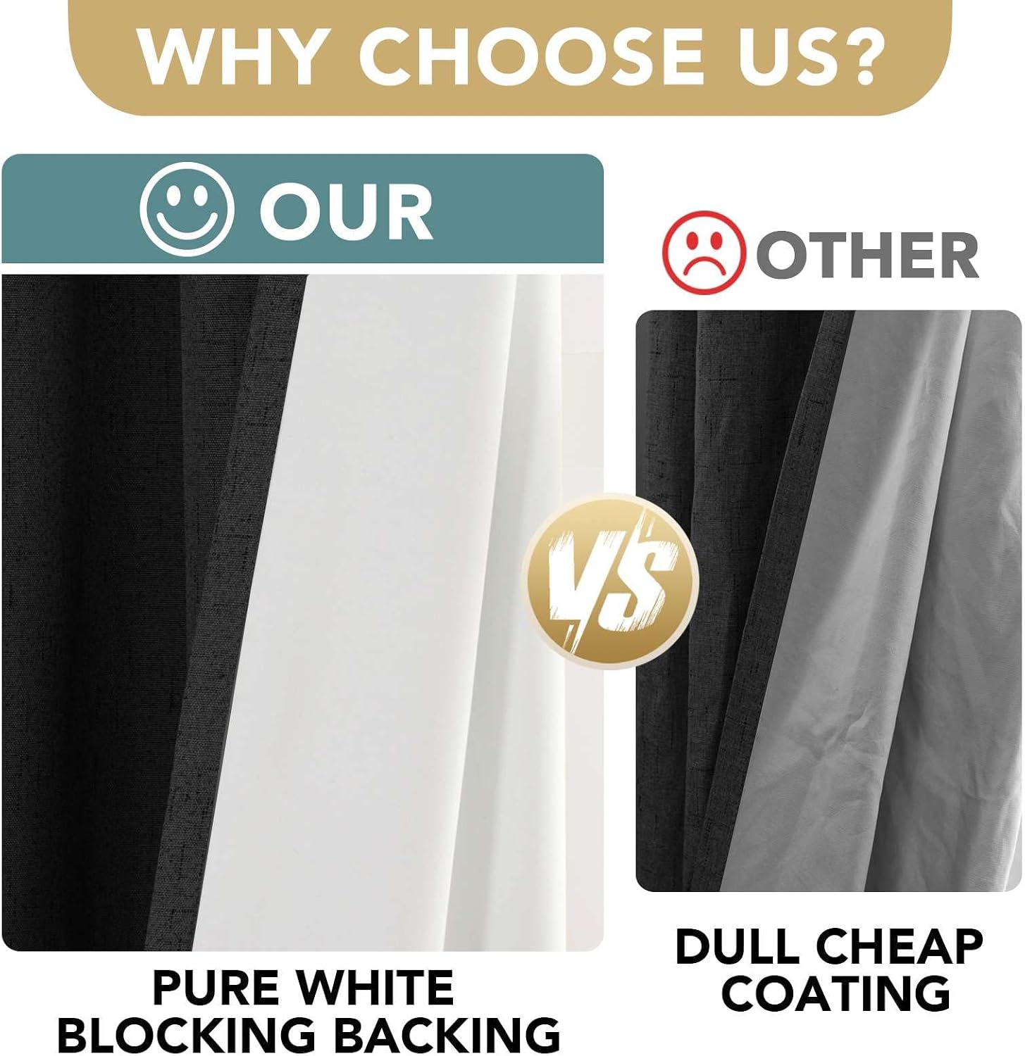 Linen Look Blackout Grommet Curtain Panels