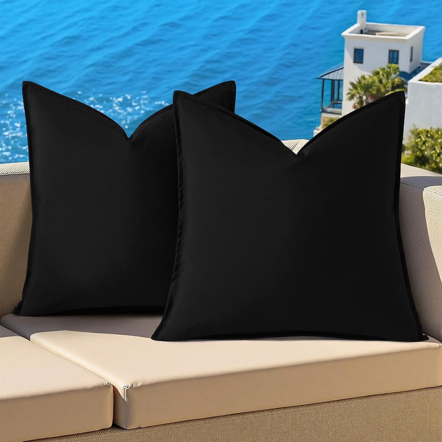 Outdoor Throw Pillow Covers Set of 2
