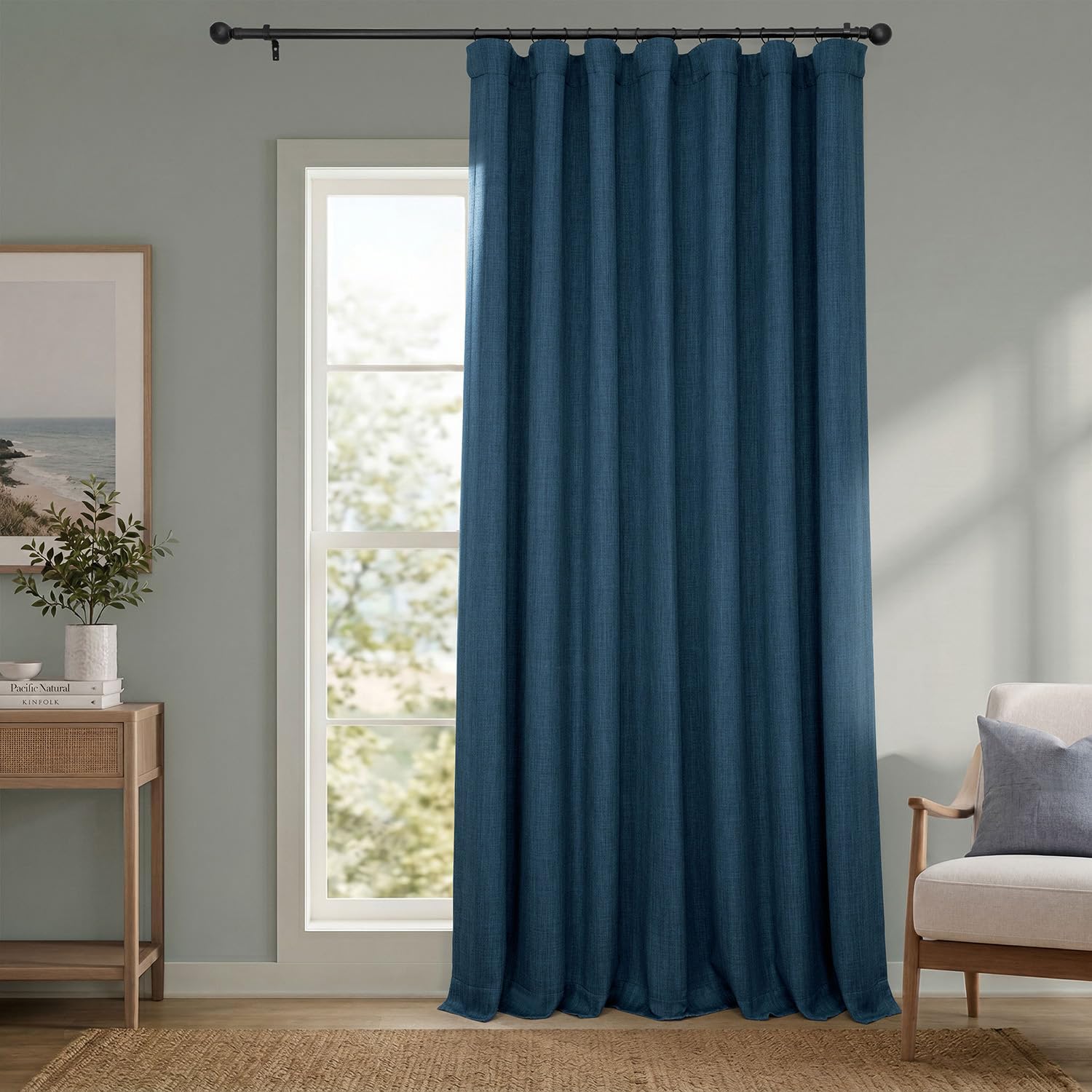 Half Price Drapes Faux Linen Room Darkening Curtain Panels