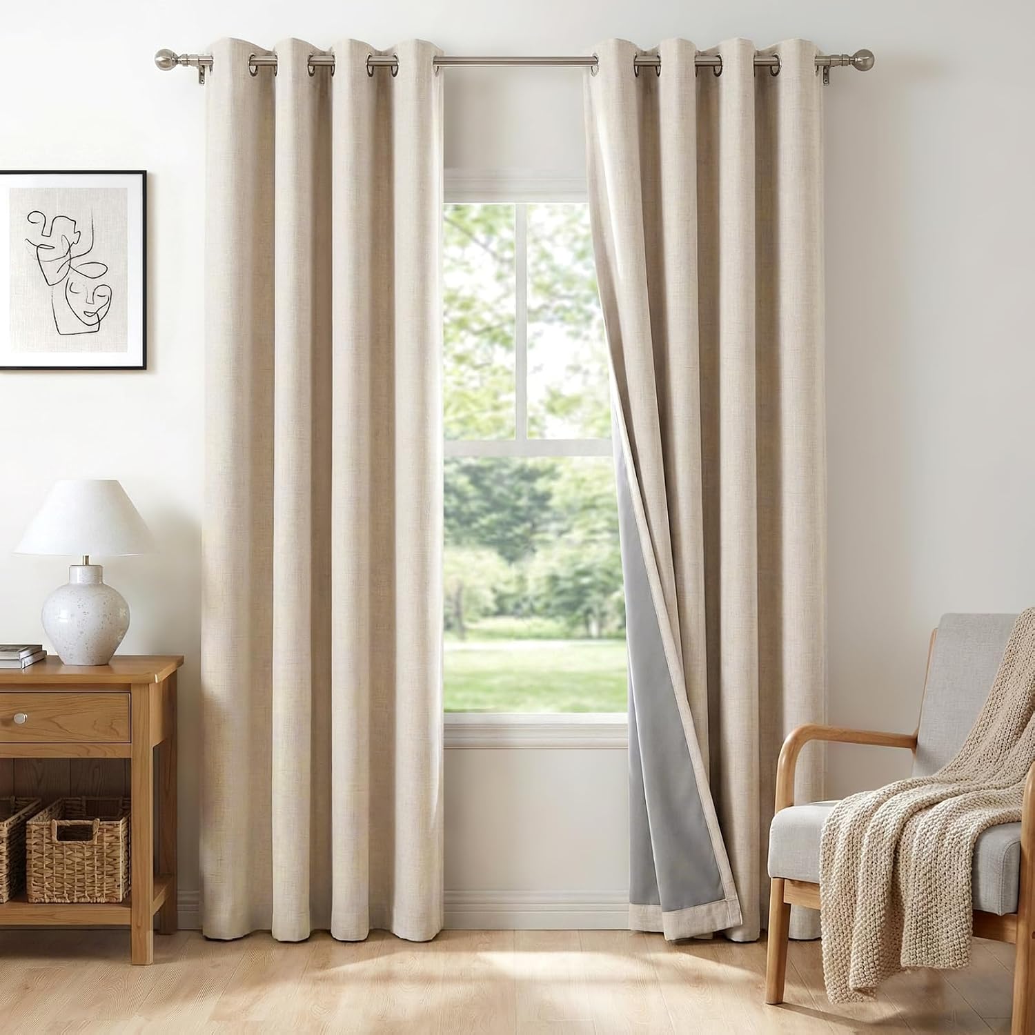 Textured Blackout Grommet Curtain Panels