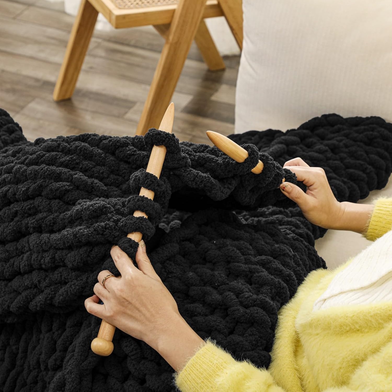 Chunky Knit Throw Blanket