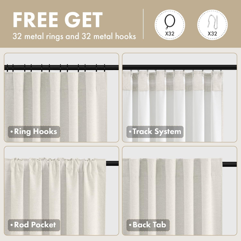 Linen Textured Blackout Curtain Panels