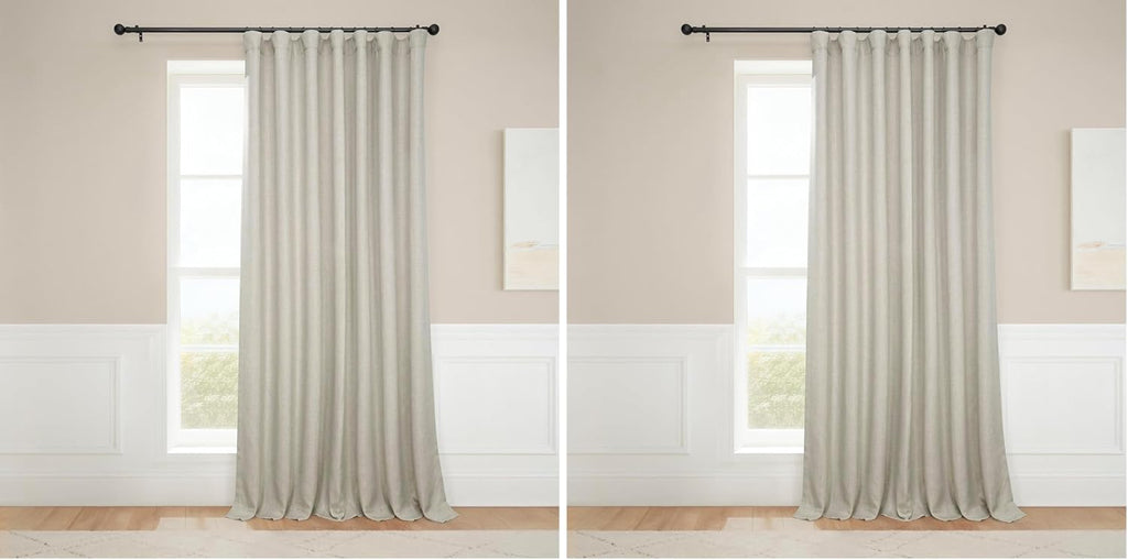 Half Price Drapes Faux Linen Room Darkening Curtain Panels