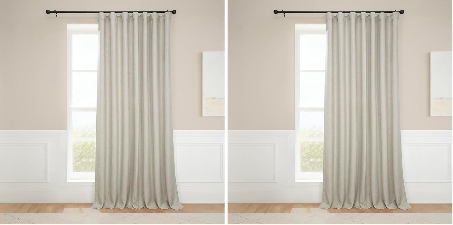 Half Price Drapes Faux Linen Room Darkening Curtain Panels