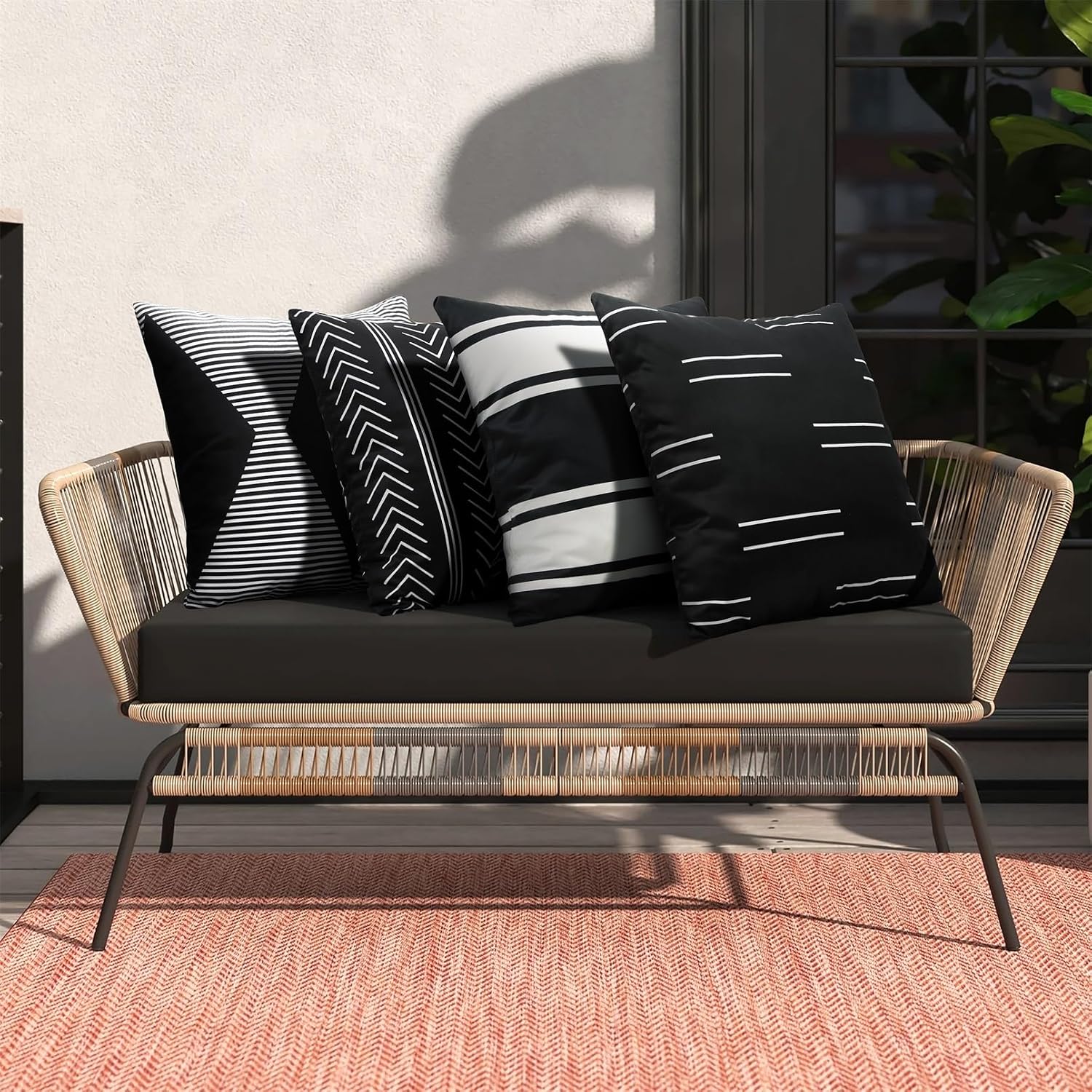 4-Pack Geometric Outdoor Pillow Covers
