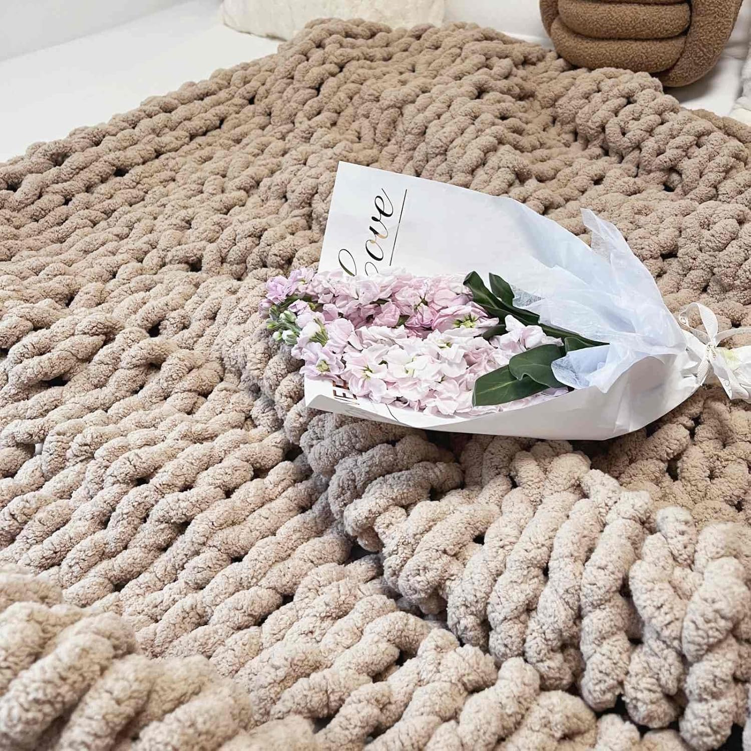 Knit Chenille Throw Blanket