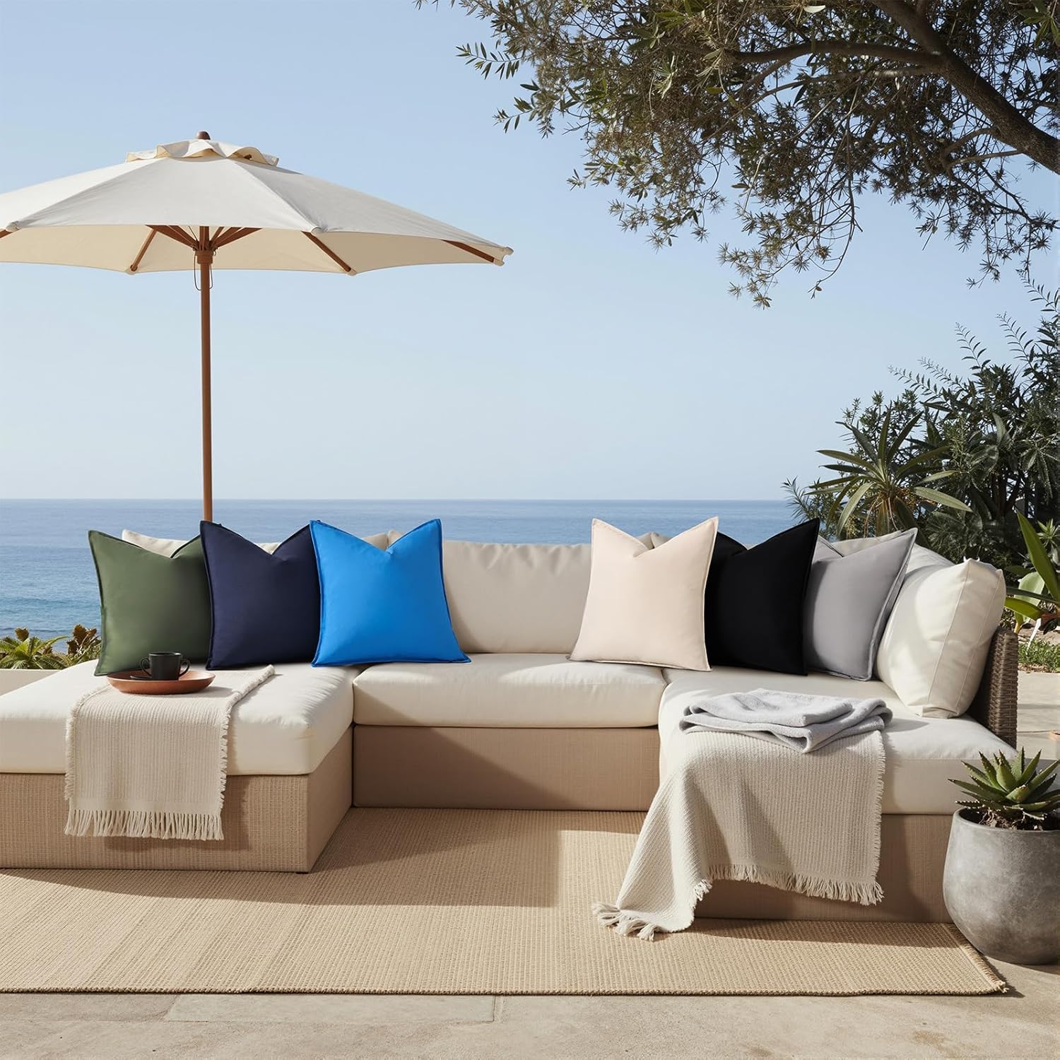 Outdoor Throw Pillow Covers Set of 2