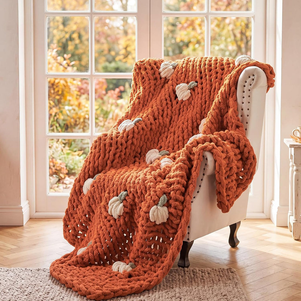 Chunky Knit Chenille Throw Blanket