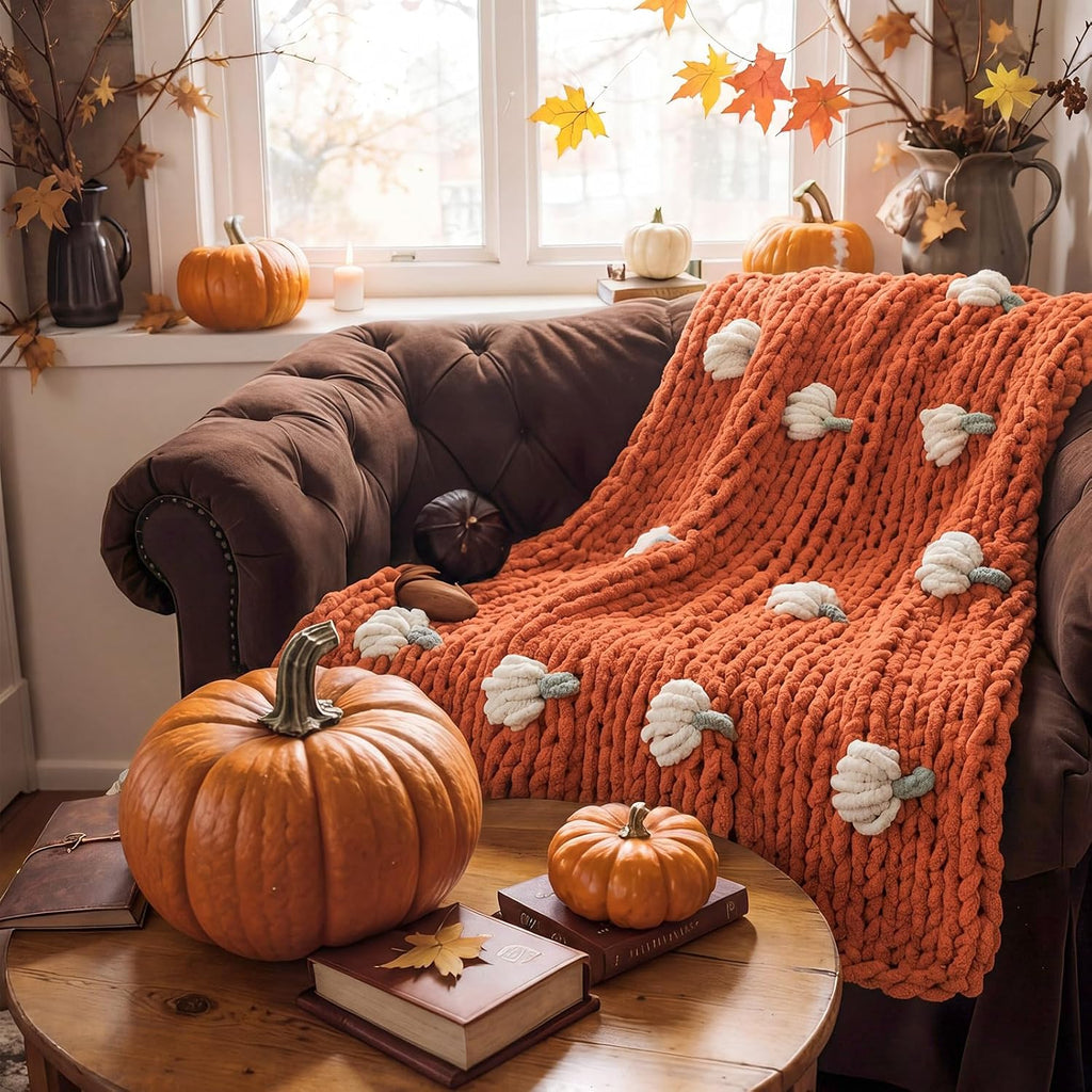 Chunky Knit Chenille Throw Blanket