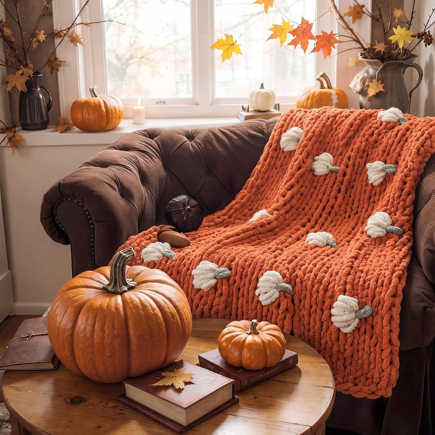 Chunky Knit Chenille Throw Blanket