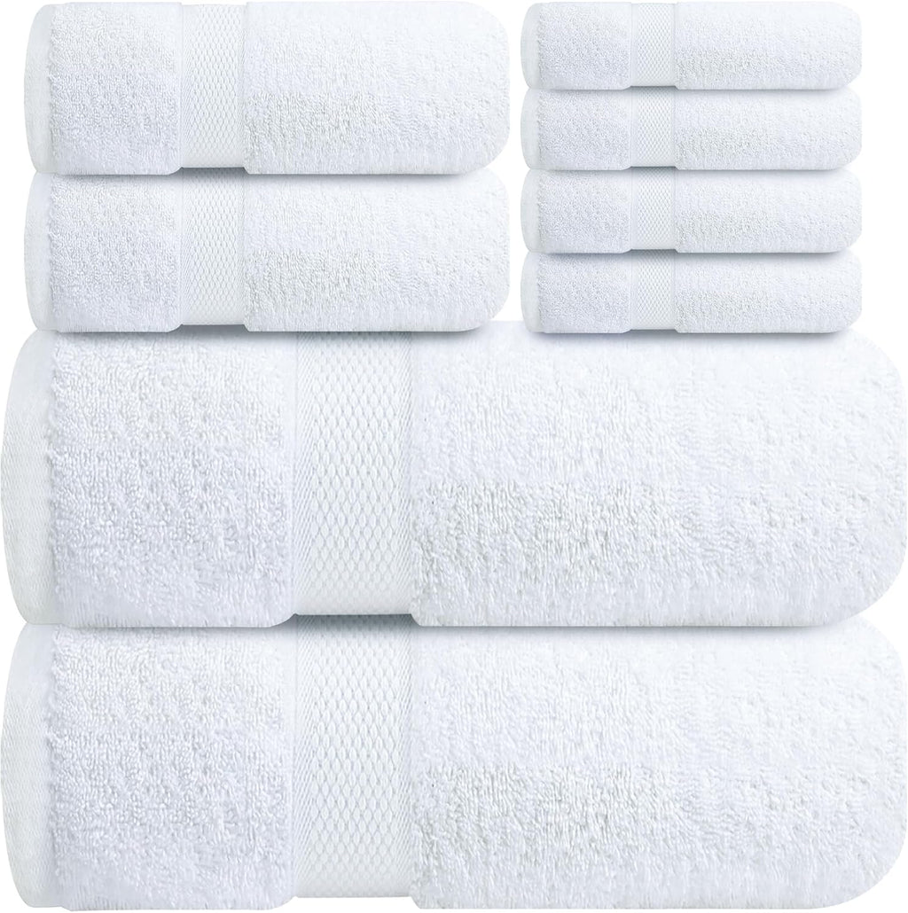 8 Piece Cotton Bath Towel Set
