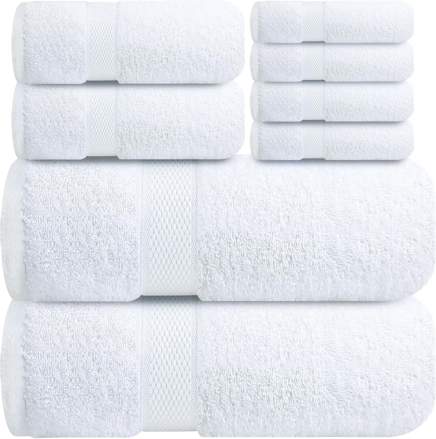 8 Piece Cotton Bath Towel Set