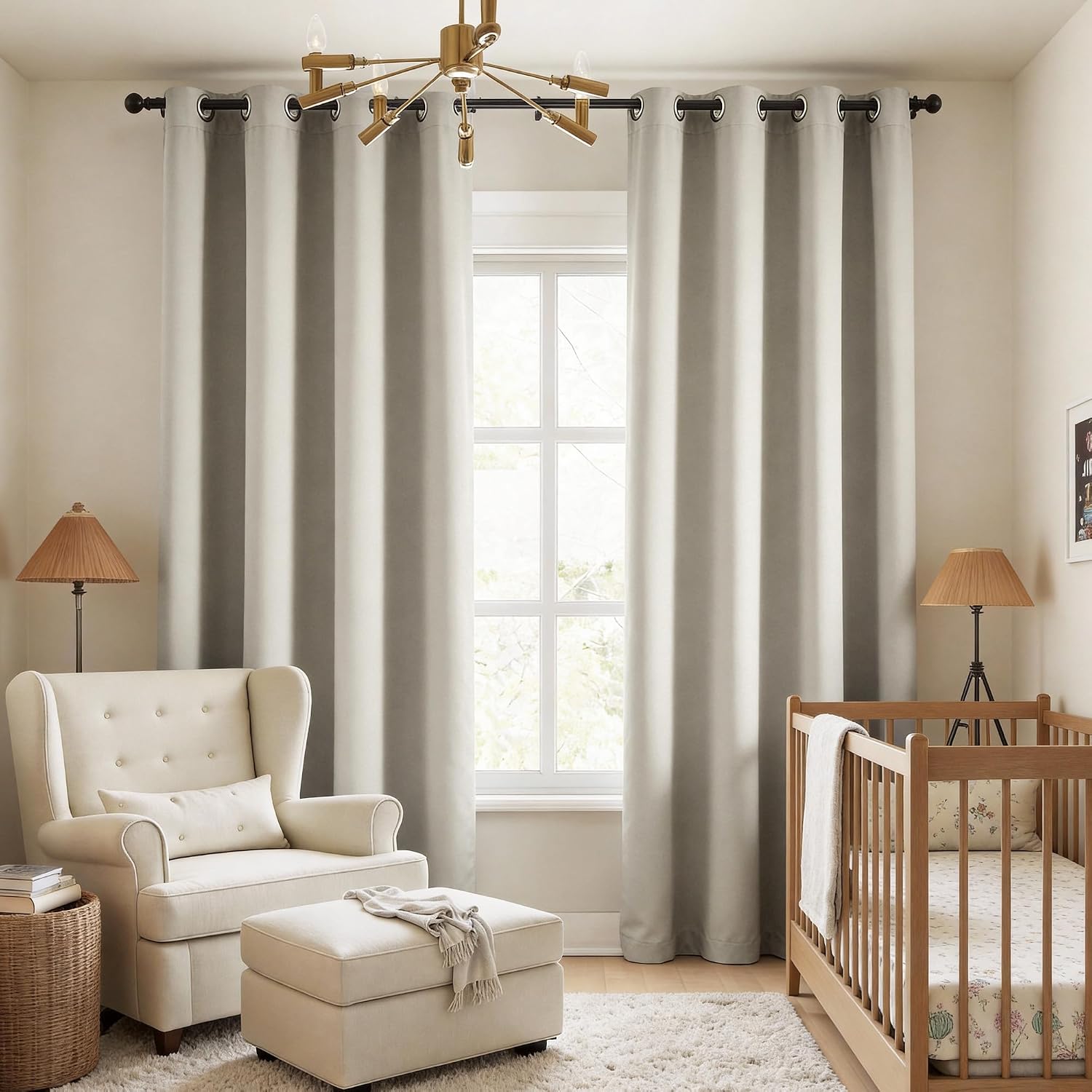 Faux Linen Blackout Curtain Panels
