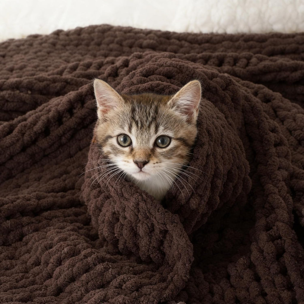 Chunky Knit Chenille Throw Blanket