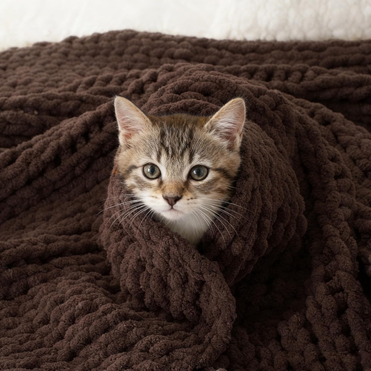 Chunky Knit Chenille Throw Blanket