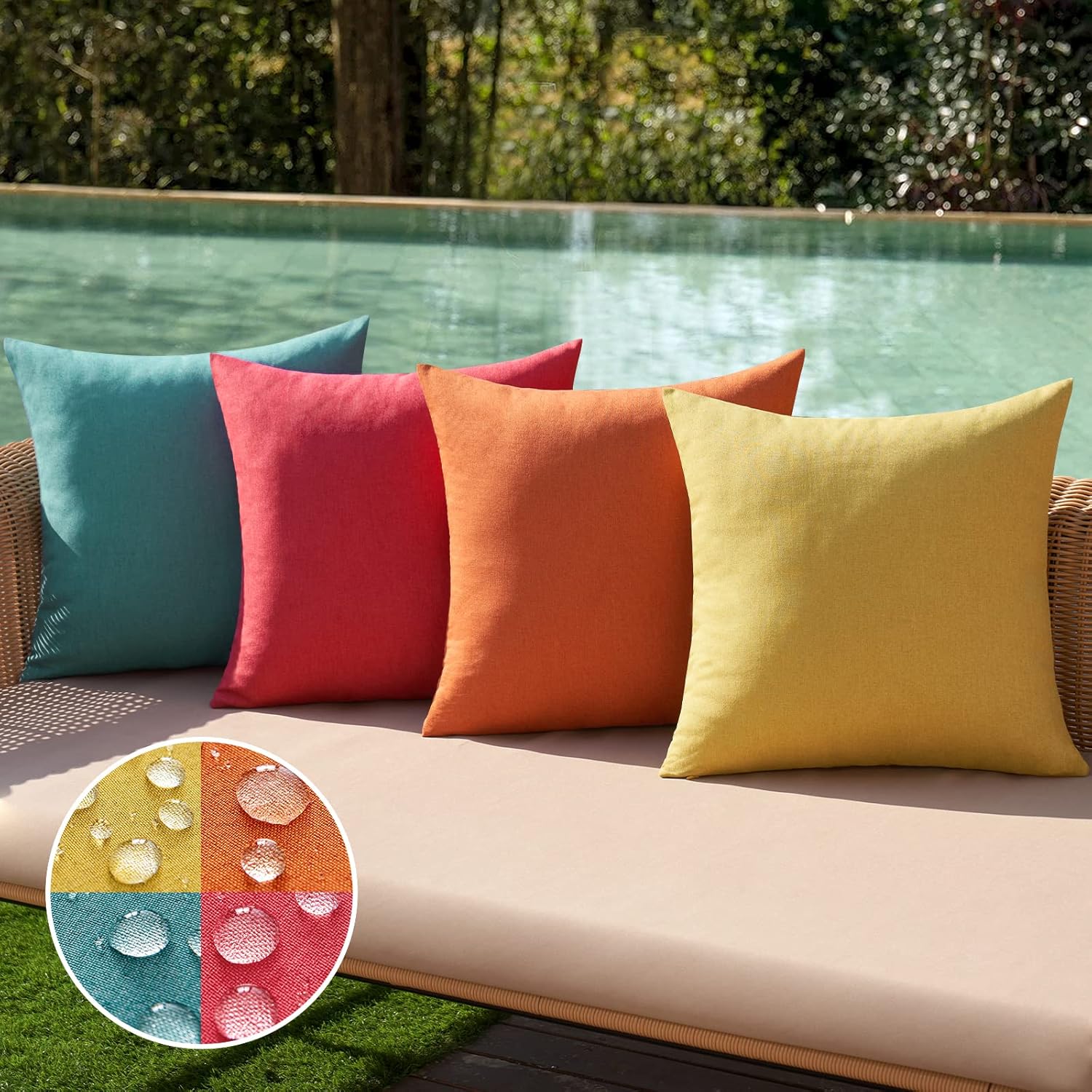4-Pack Outdoor Throw Pillow Covers