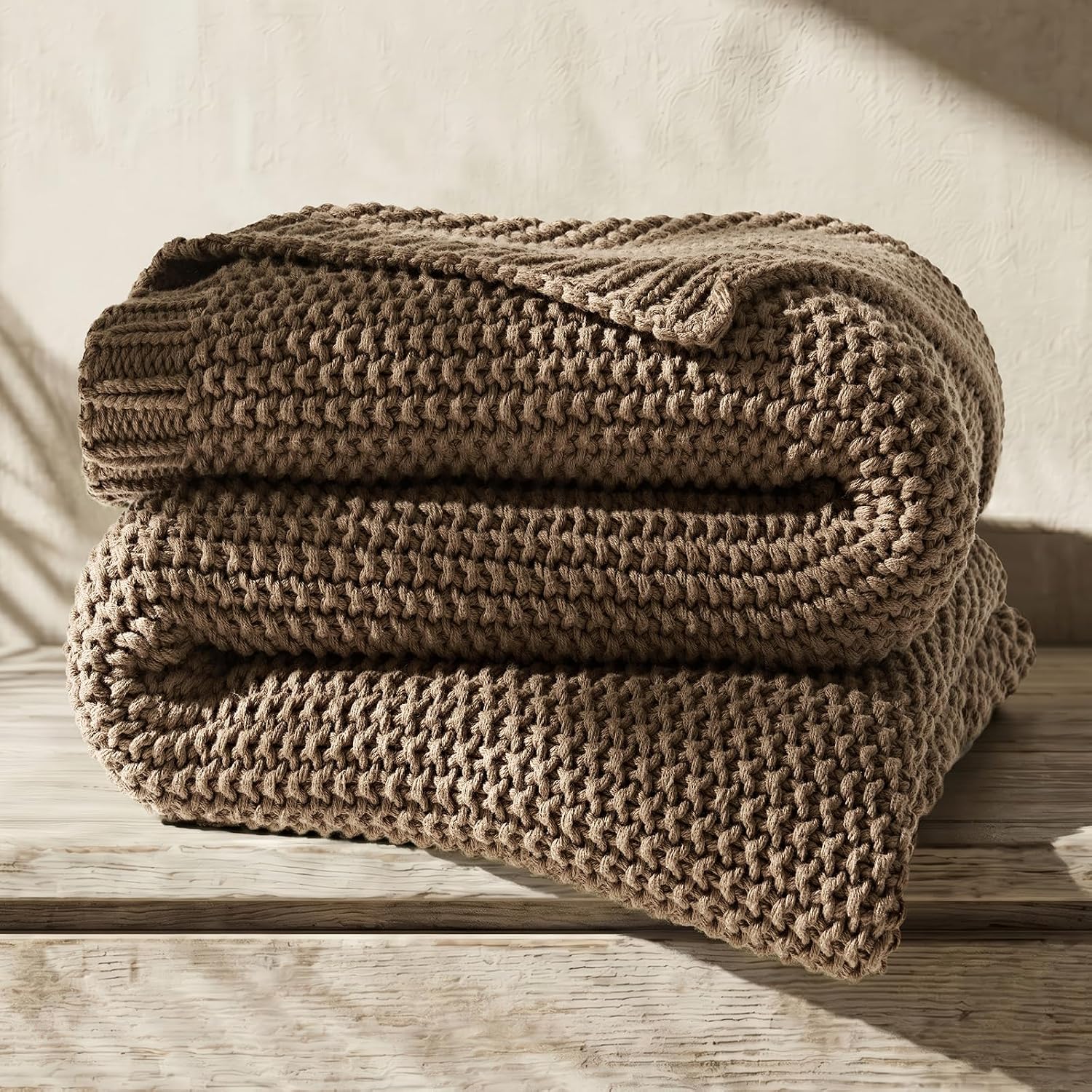 Organic Cotton Chunky Knit Throw Blanket