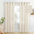 Faux Linen Light Filtering Sheer Curtain Panels