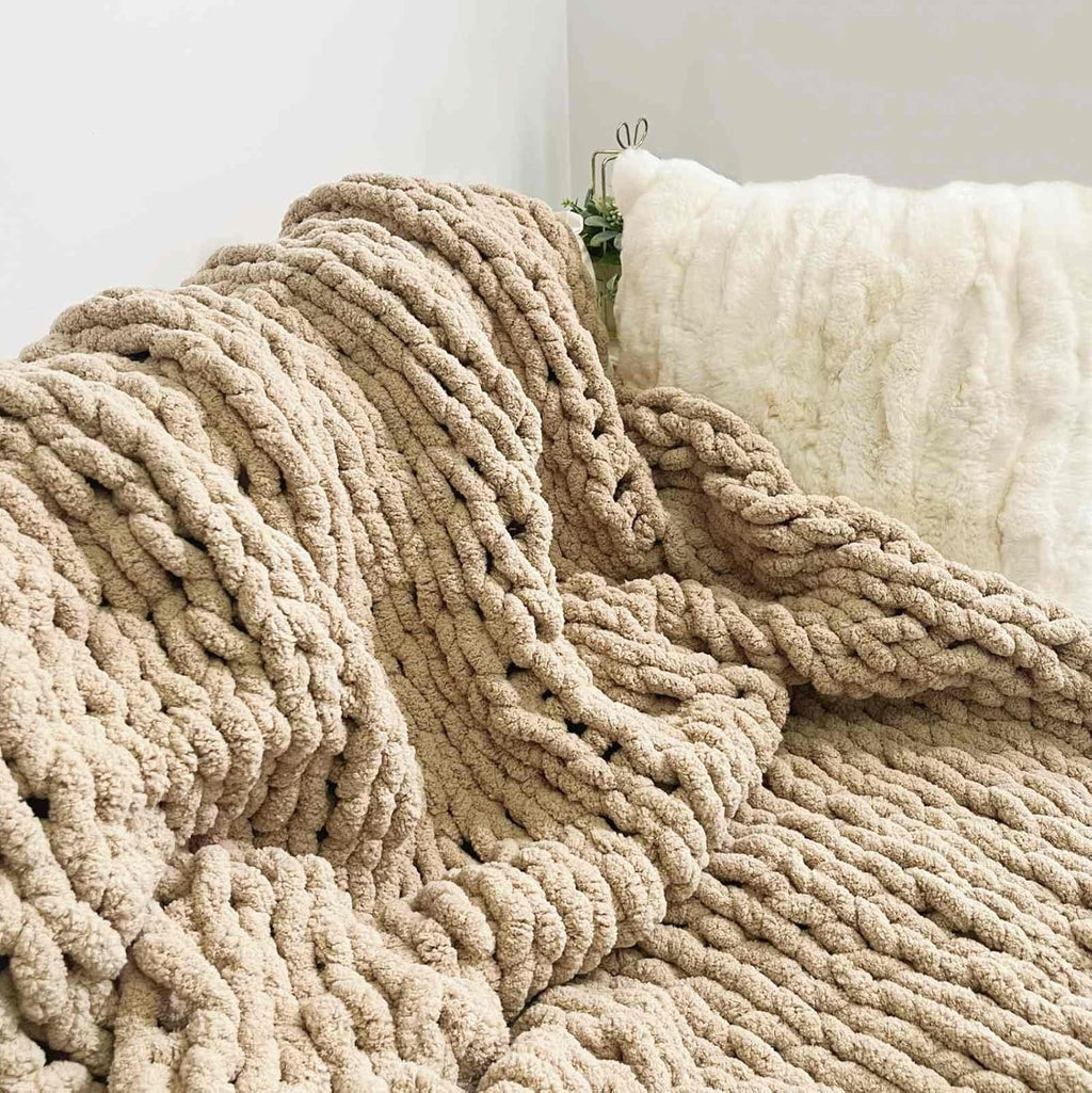 Knit Chenille Throw Blanket