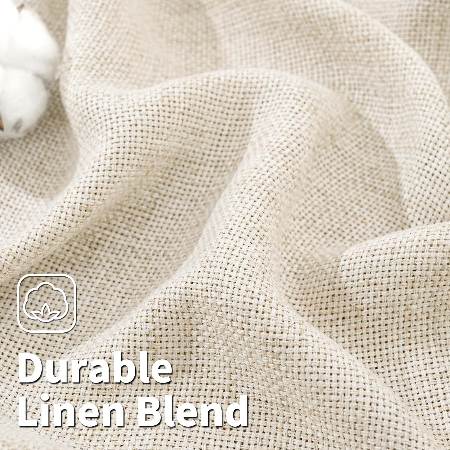 Faux Linen Light Filtering Sheer Curtain Panels