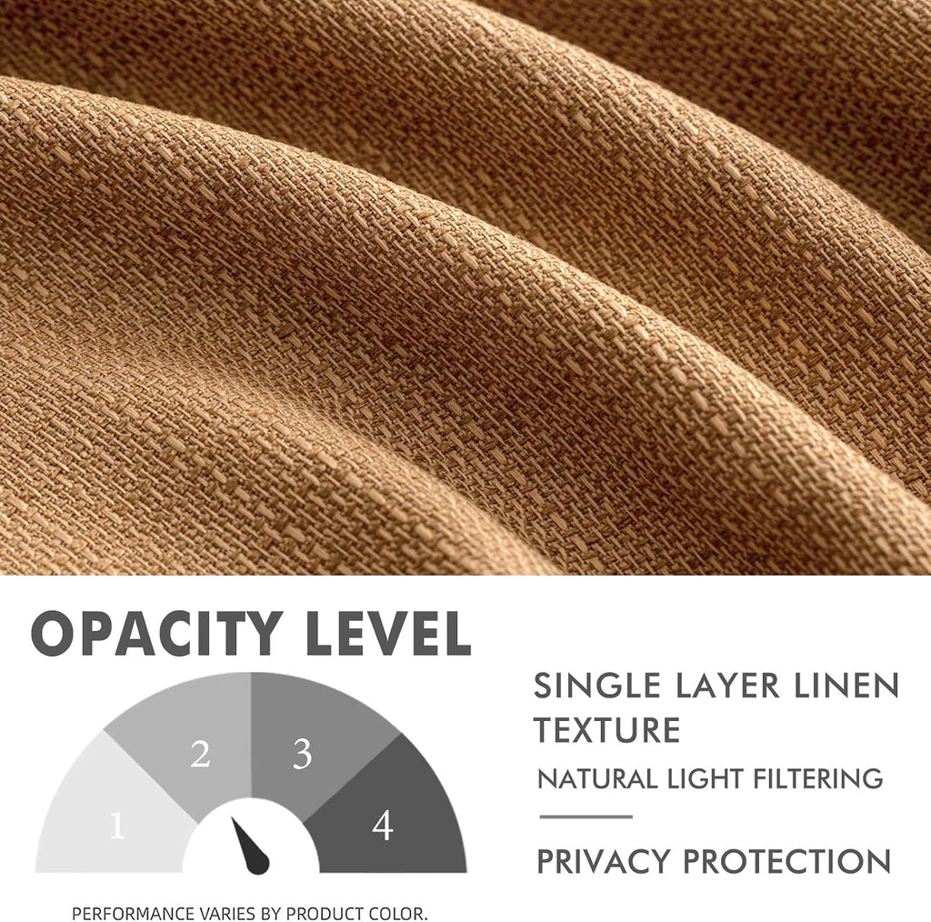 Faux Linen Light Filtering Curtain Panels