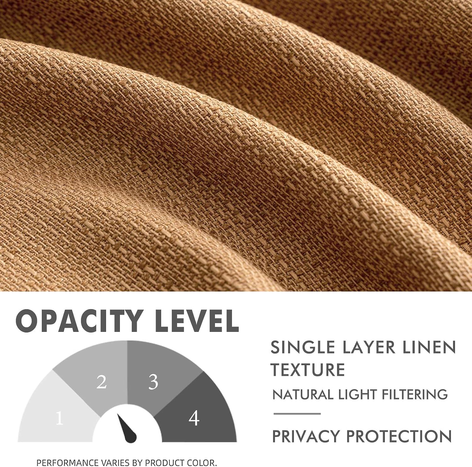 Faux Linen Light Filtering Curtain Panels