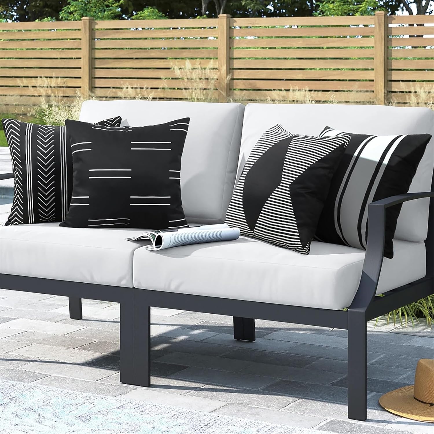 4-Pack Geometric Outdoor Pillow Covers