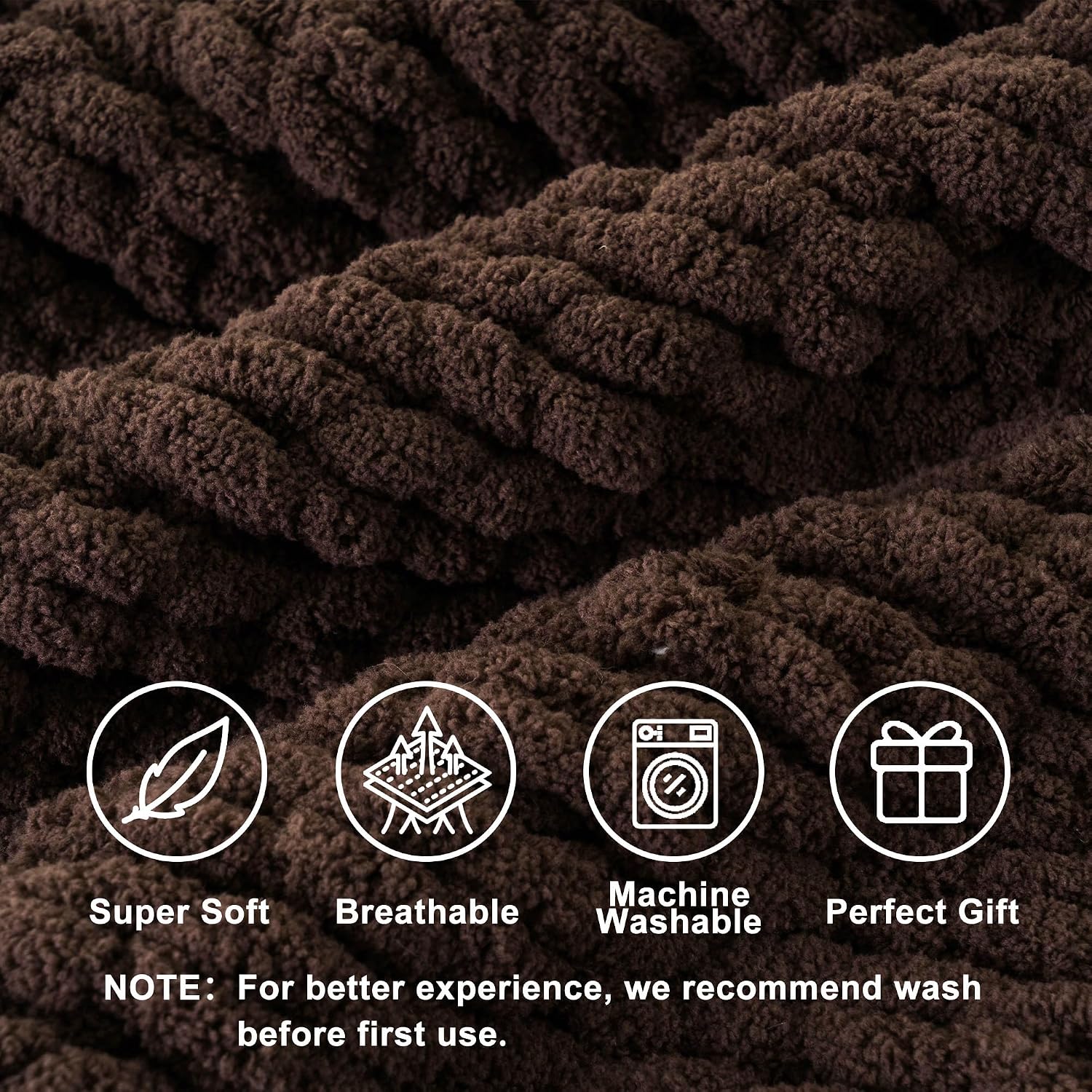 Chunky Knit Chenille Throw Blanket
