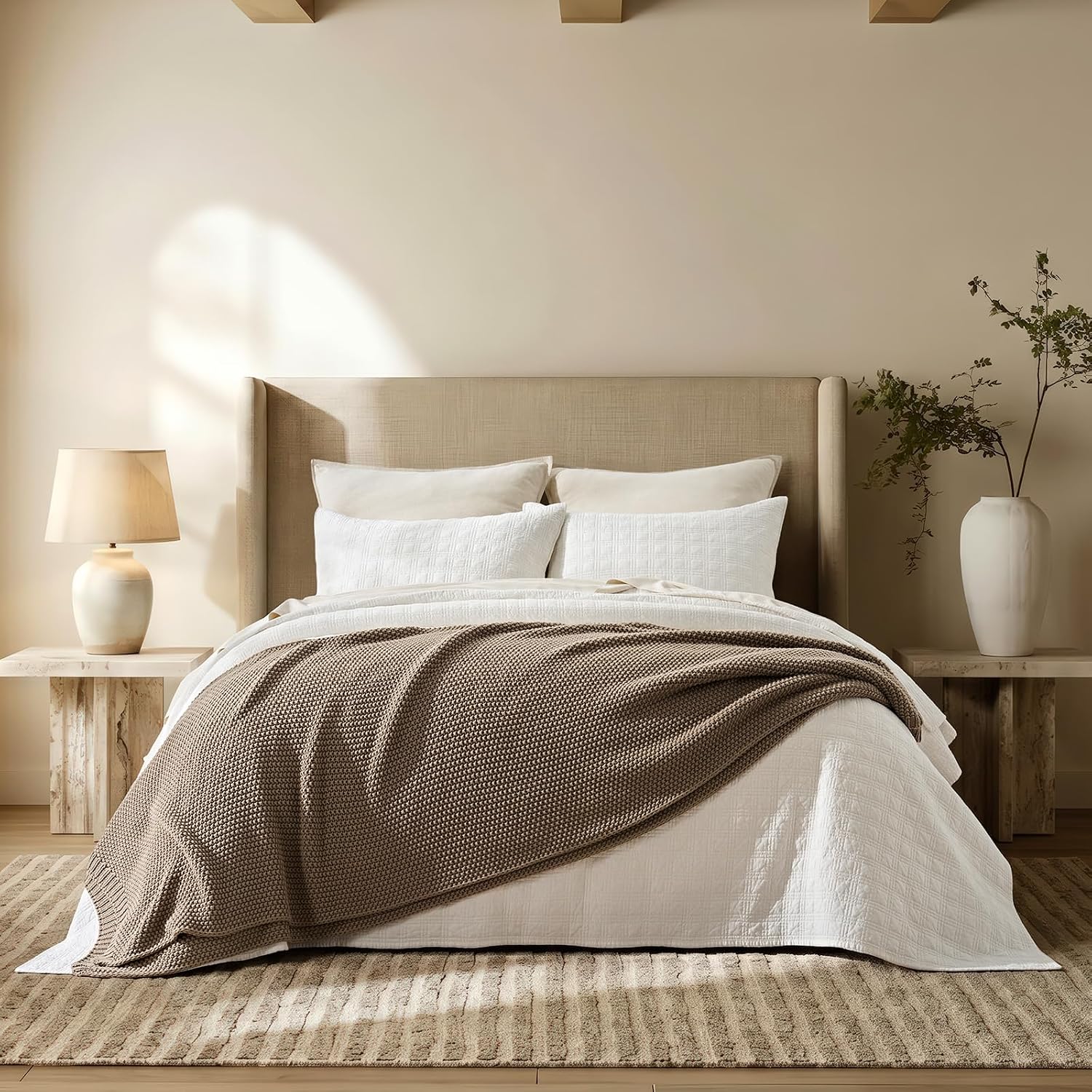 Organic Cotton Chunky Knit Throw Blanket