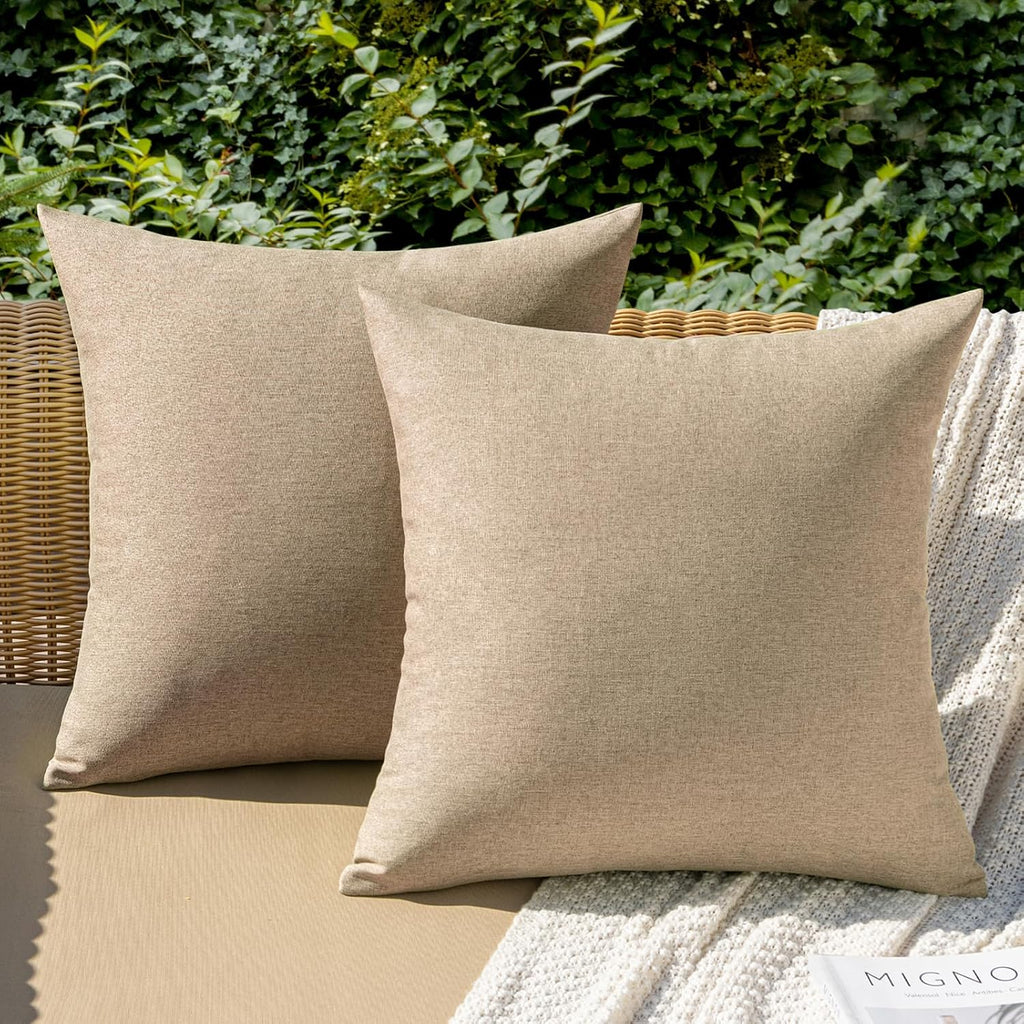 Solid Outdoor Throw Pillow Covers Set of 2