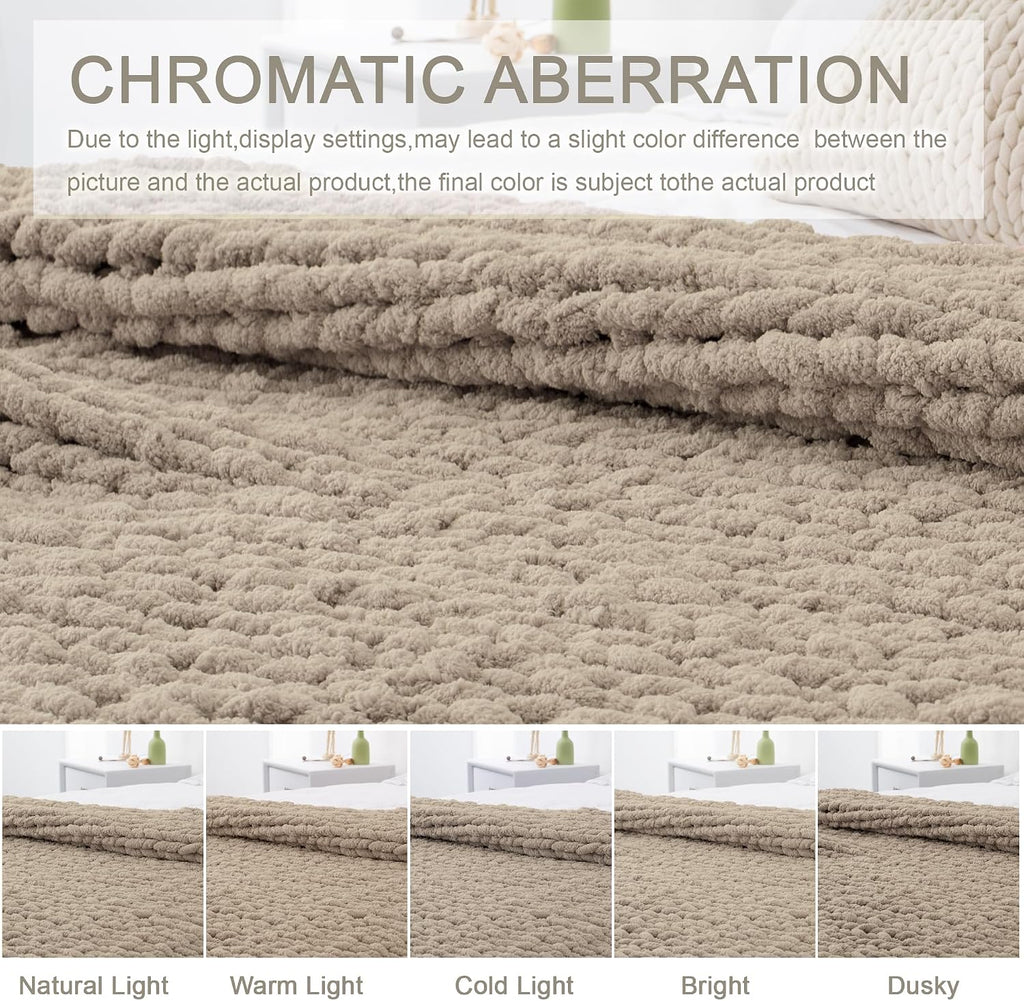 Chunky Knit Chenille Throw Blanket