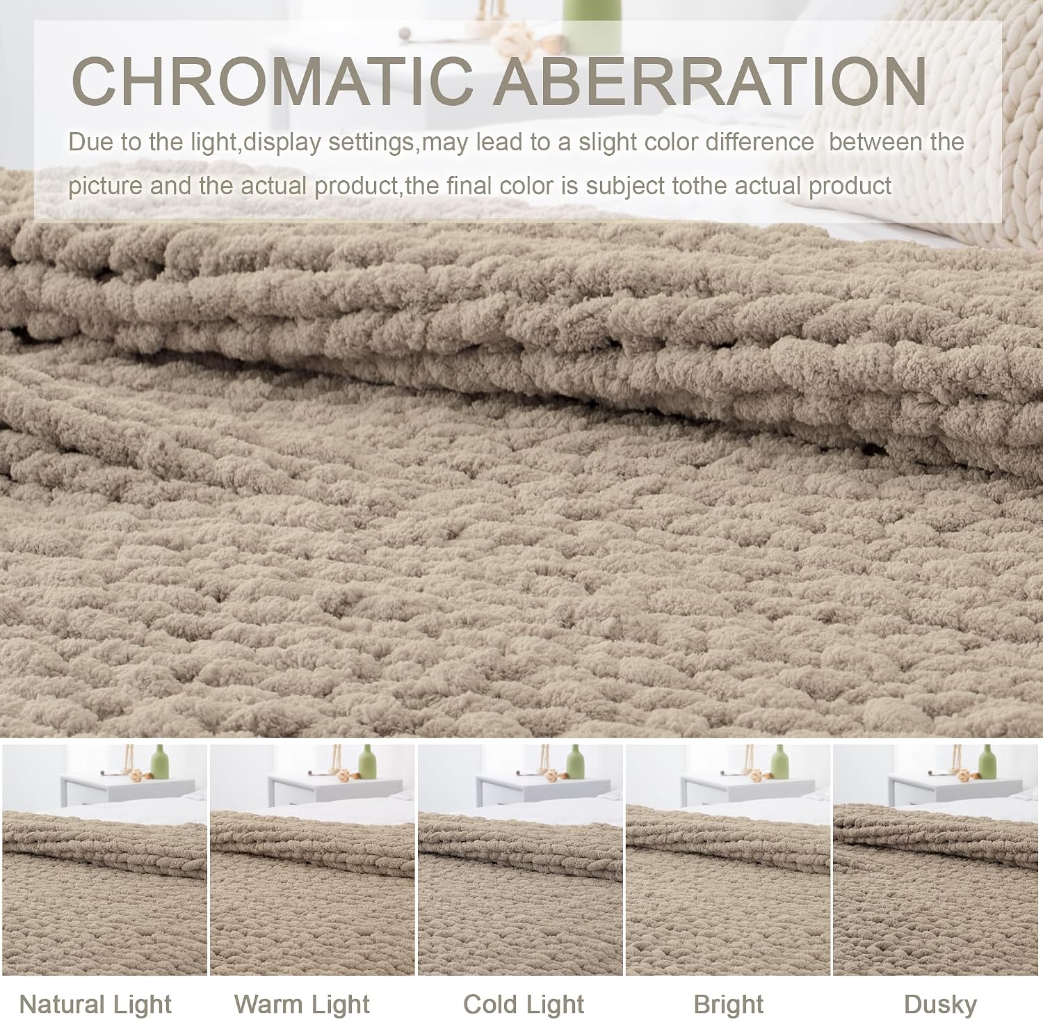 Chunky Knit Chenille Throw Blanket