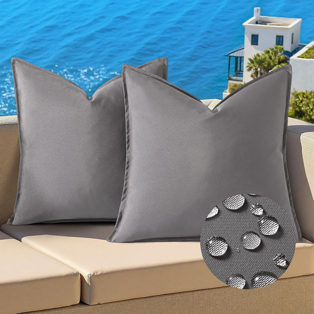 Waterproof Linen Throw Pillow Covers Set of 2