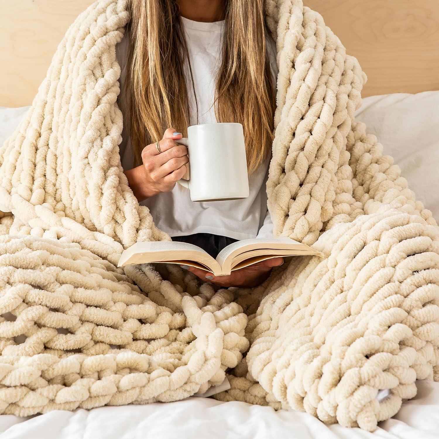 Chunky Knit Chenille Throw Blanket