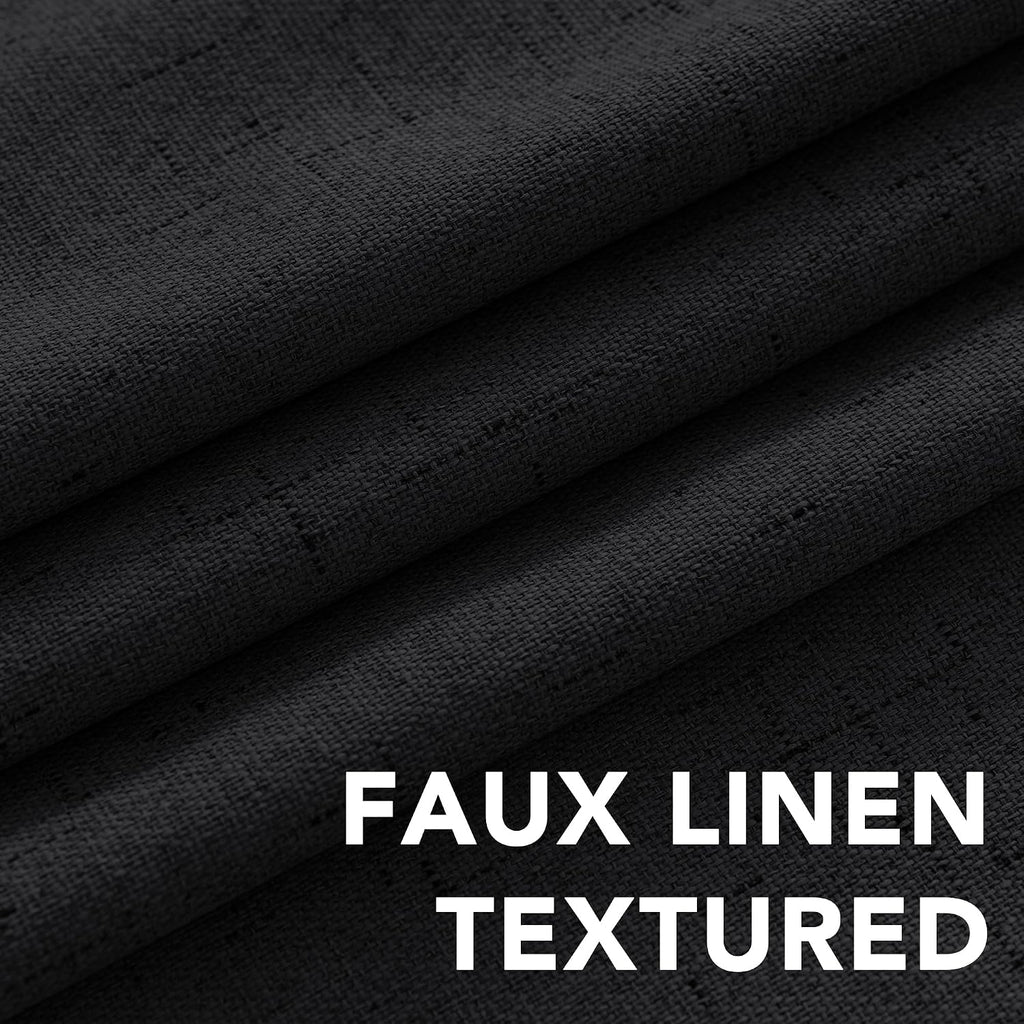 Linen Look Blackout Grommet Curtain Panels