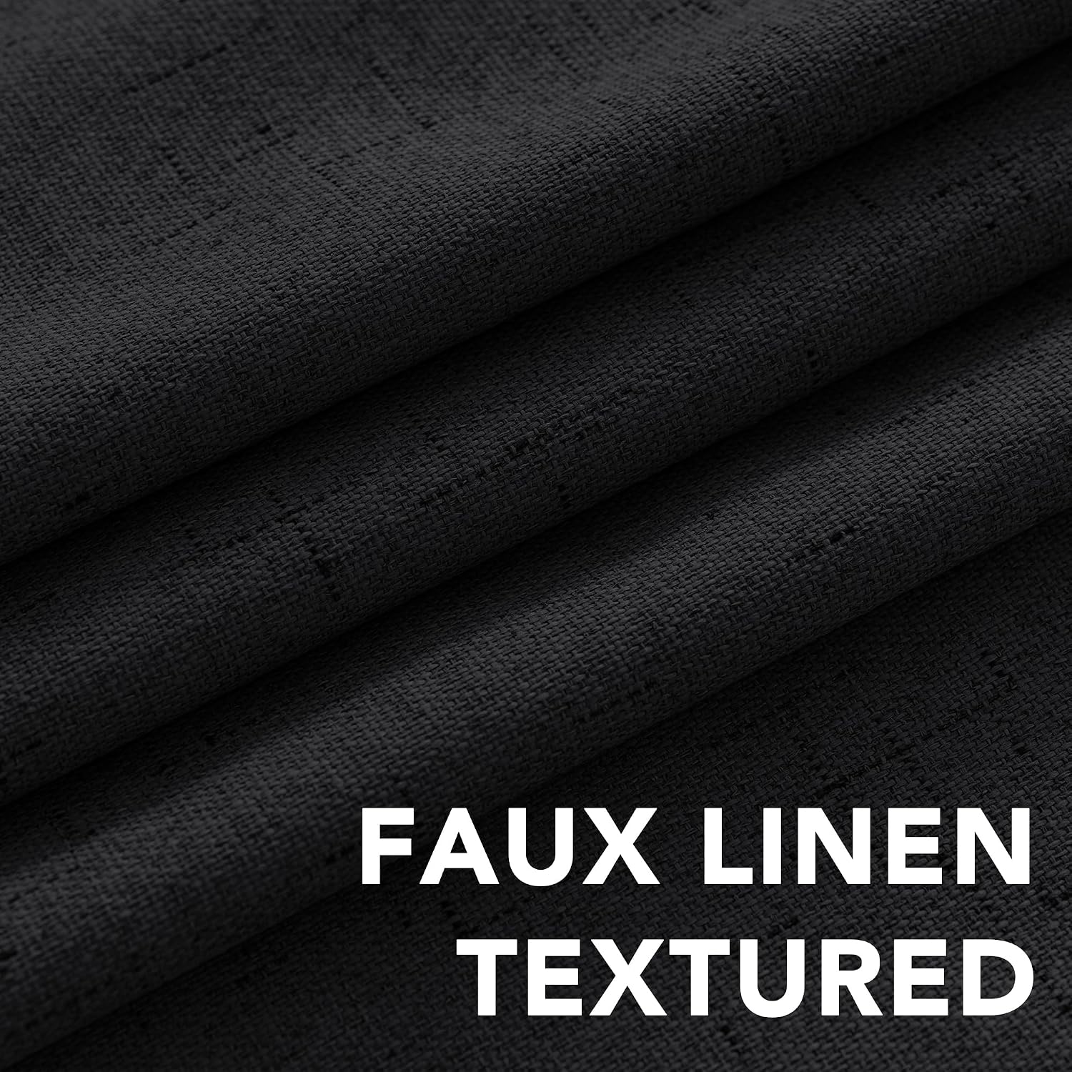 Linen Look Blackout Grommet Curtain Panels