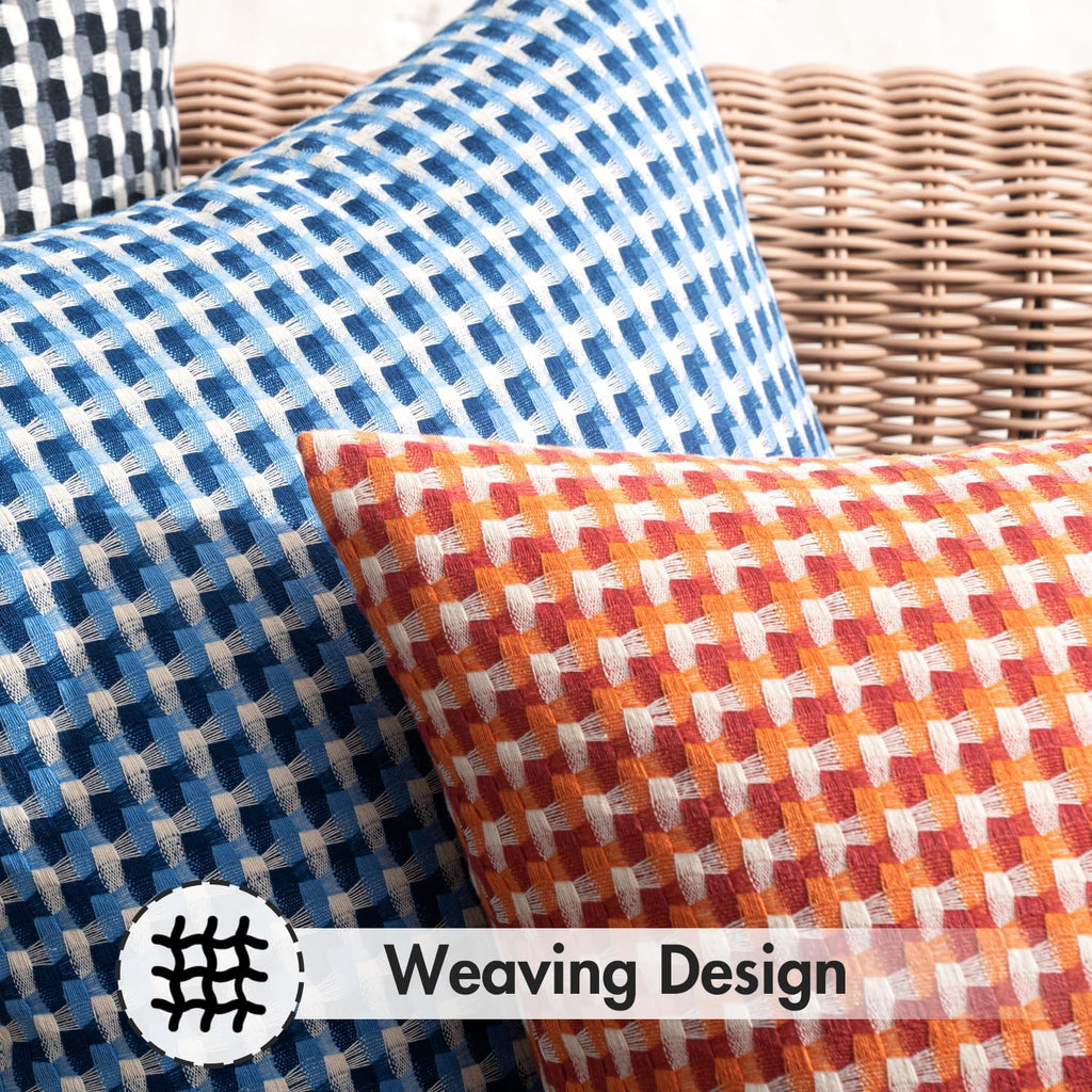Woven Outdoor Throw Pillow Covers Set of 2