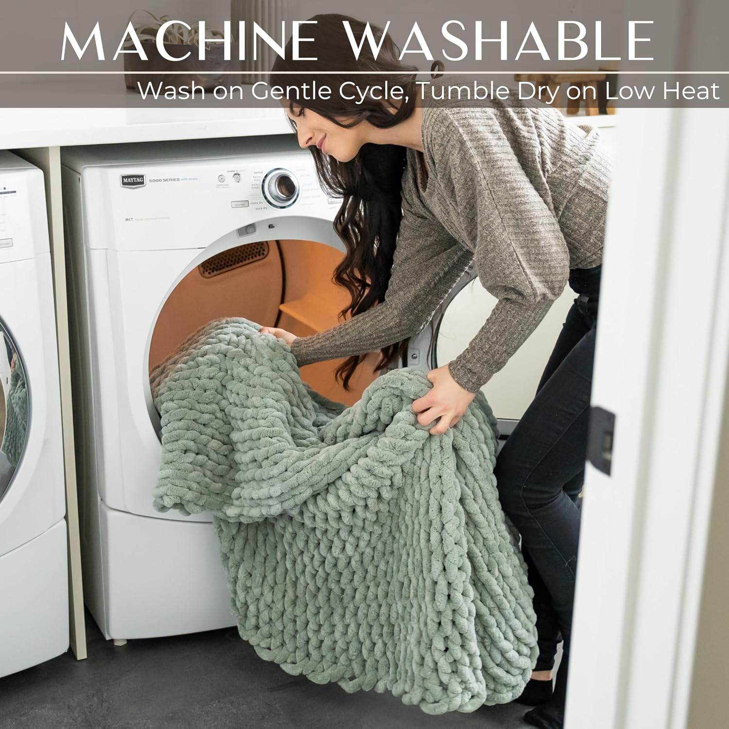 Chunky Knit Chenille Throw Blanket