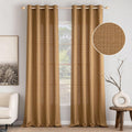 Faux Linen Light Filtering Curtain Panels