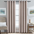 Faux Linen Room Darkening Curtain Panels