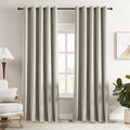 Faux Linen Blackout Curtain Panels
