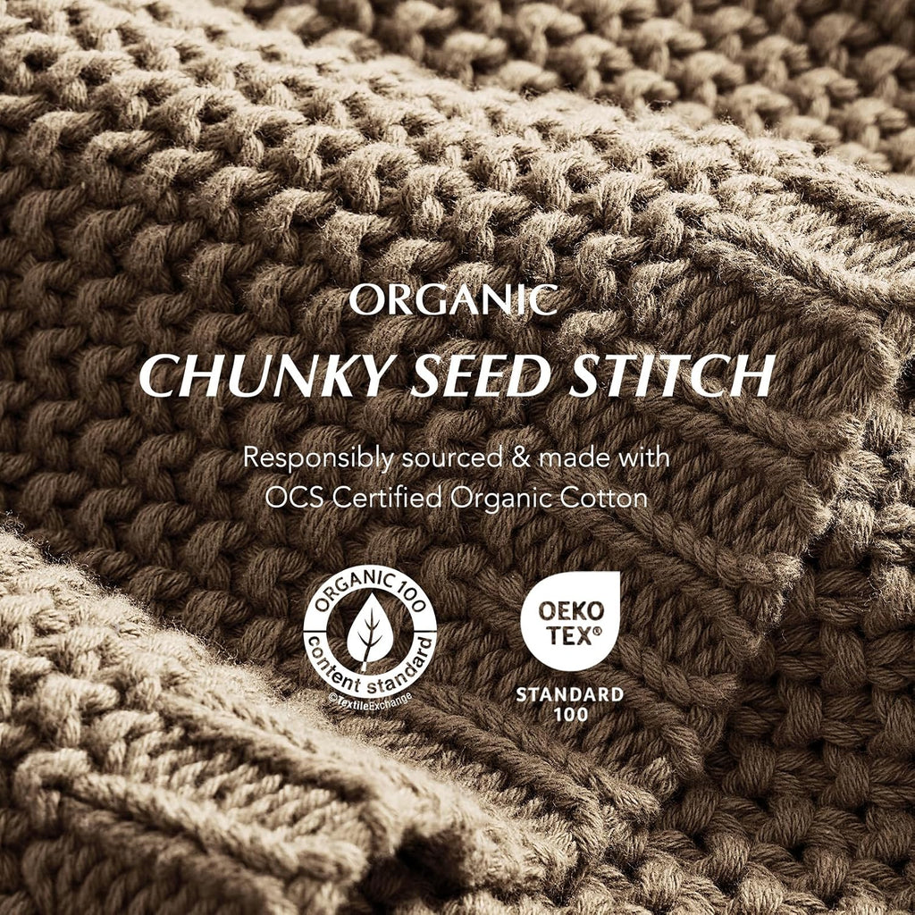 Organic Cotton Chunky Knit Throw Blanket