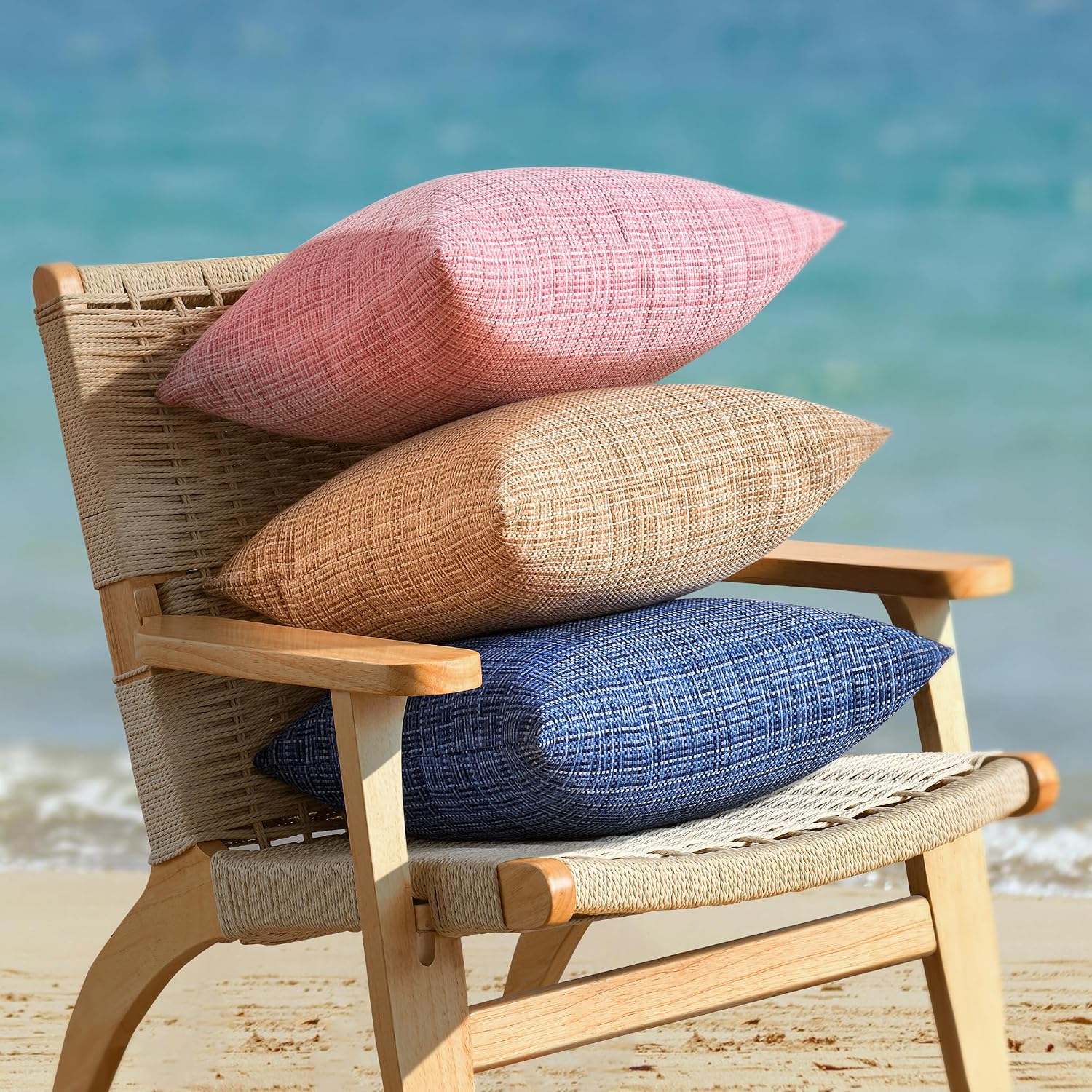 Woven Outdoor Pillow Covers Set of 2